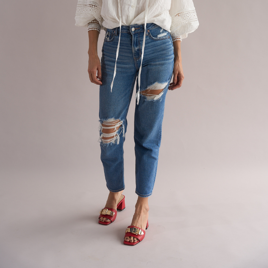 Sandalias Emy Rojas Hebilla Dorada