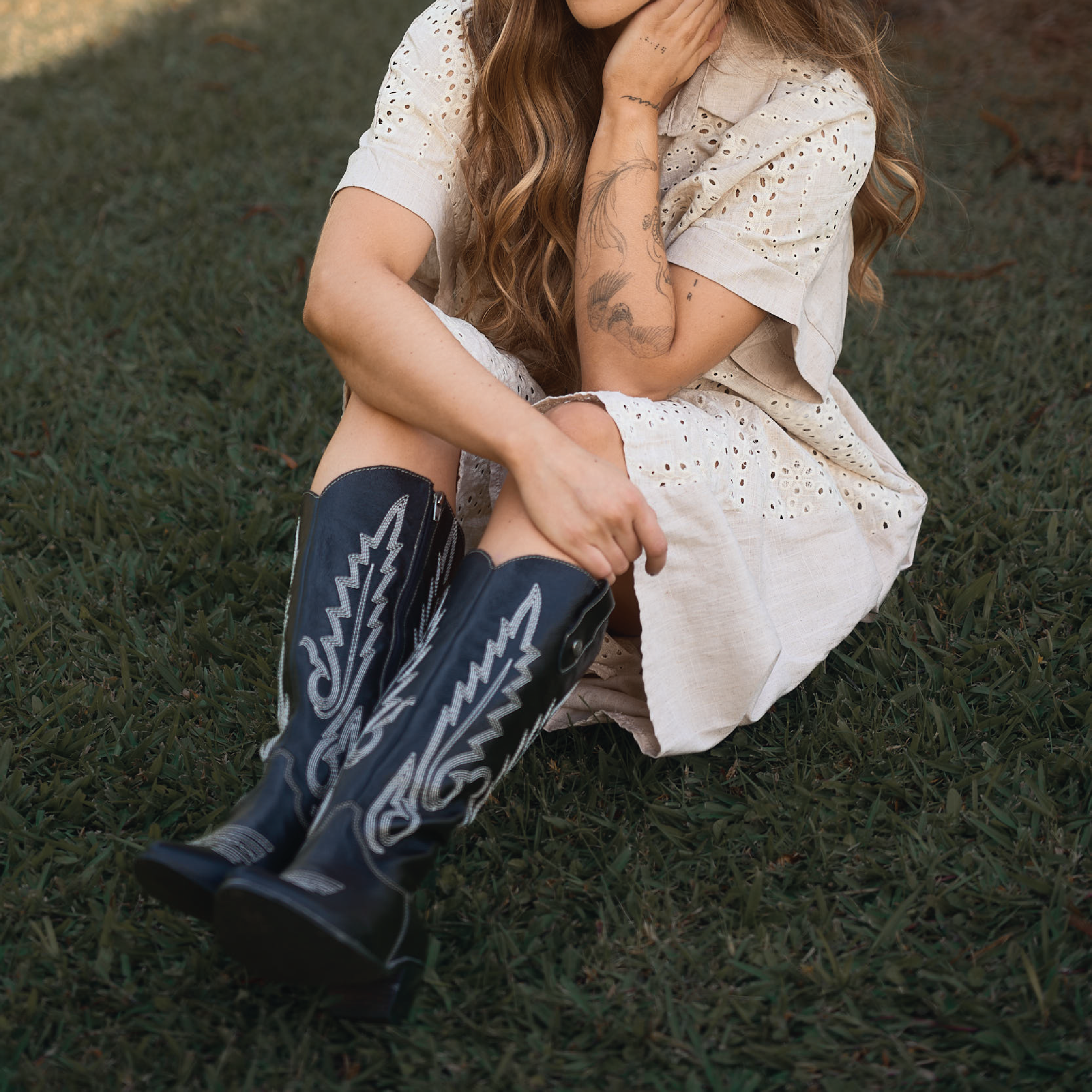 Botas Texanas en Cuero Negro Vizio Moda