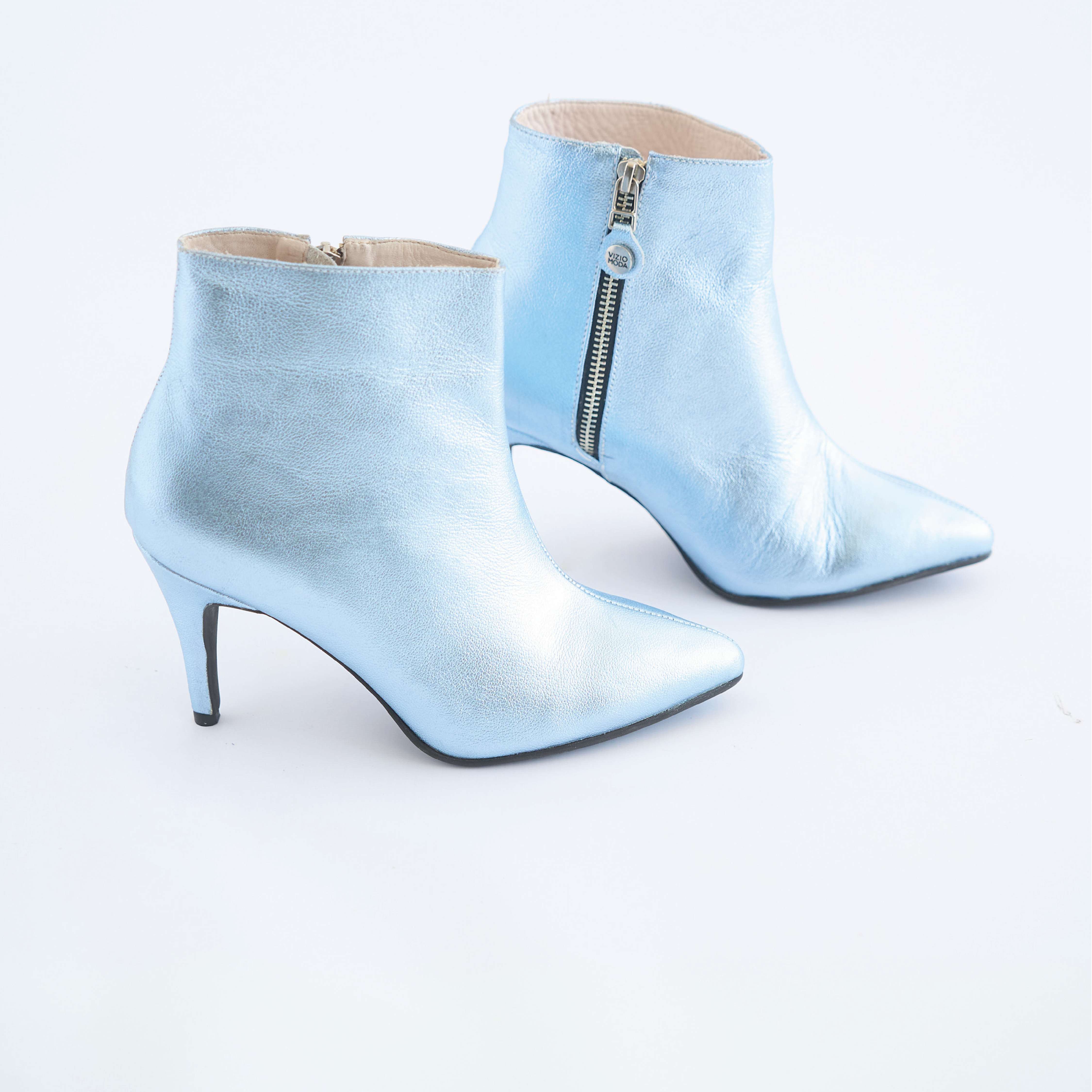 Botines en Cuero Metalizados Vizio Moda