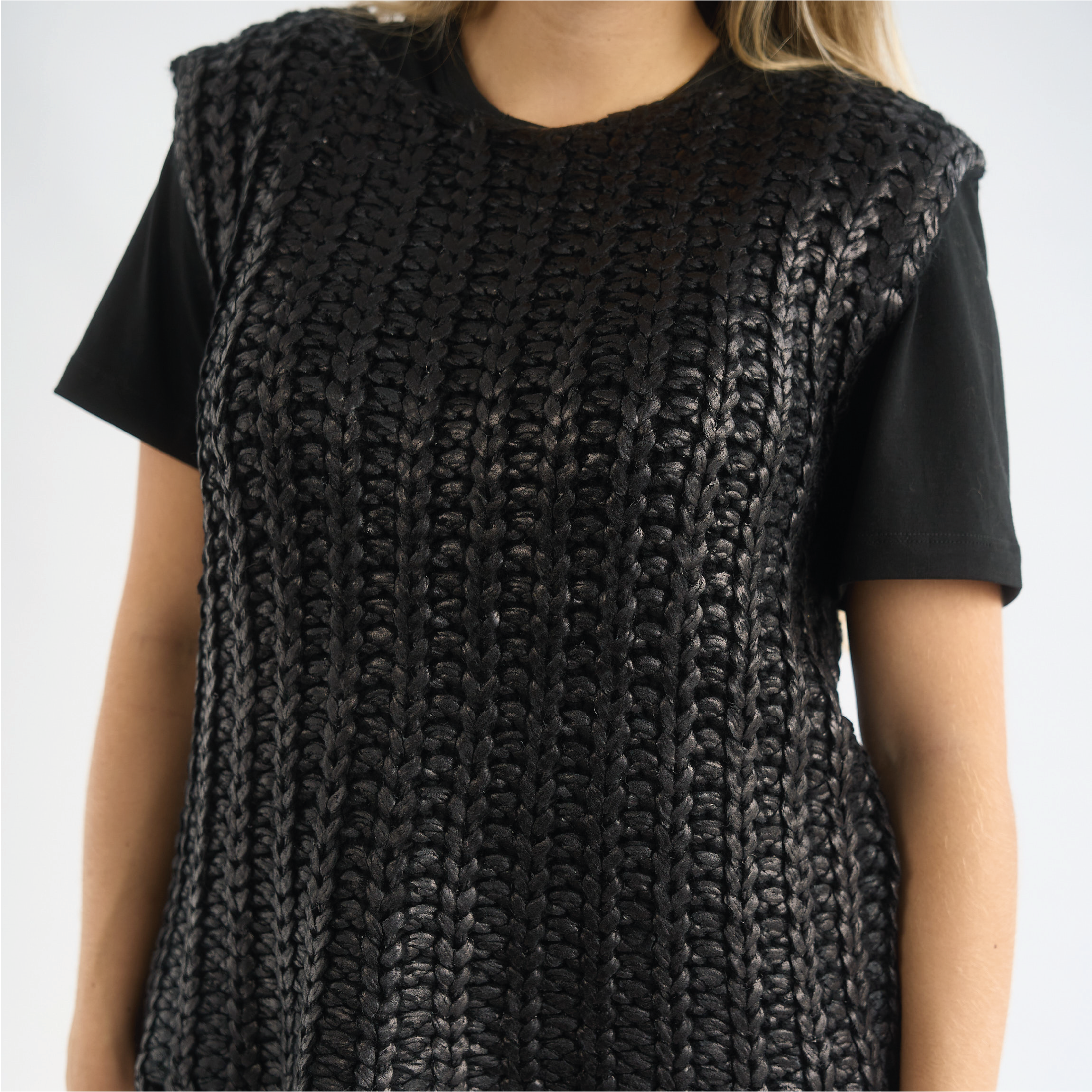 Chaleco Tejido Negro Vizio Moda