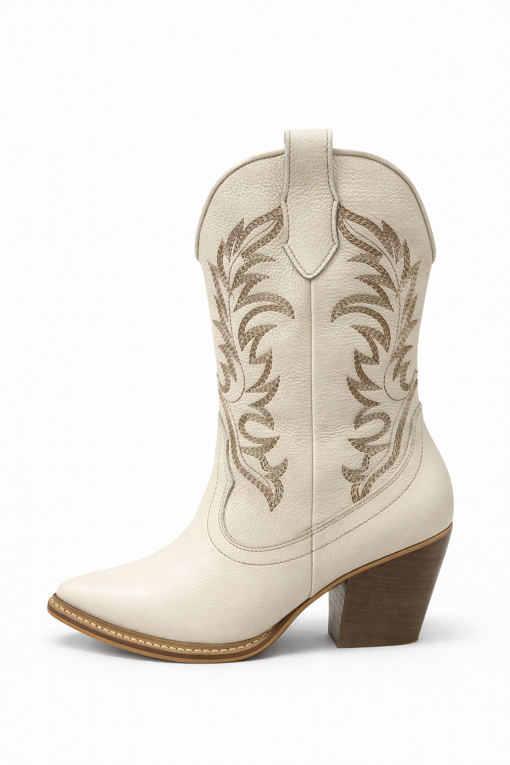 Botas Texanas Blancas Bordado Oro