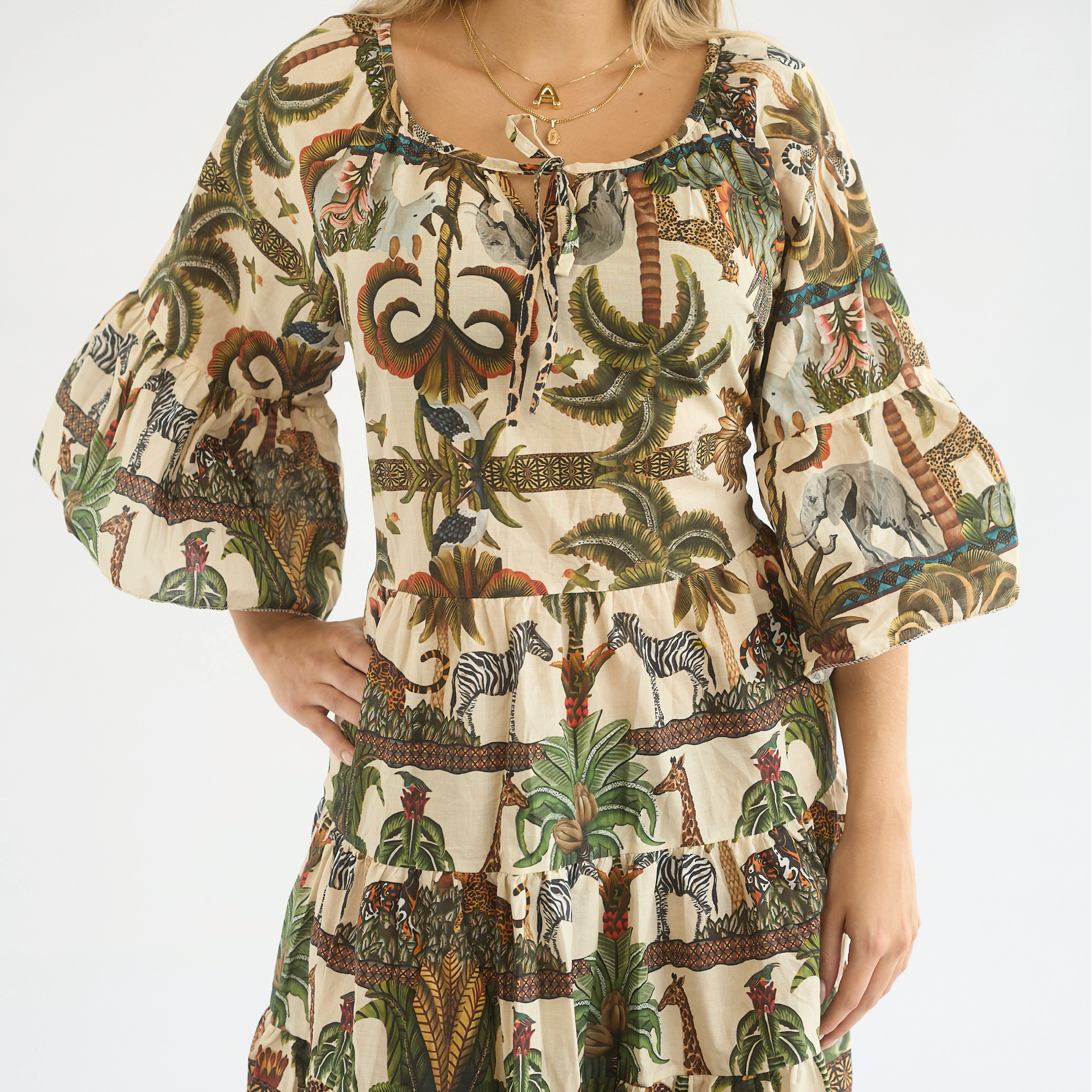 Vestido Estampado Tropical Vizio Moda