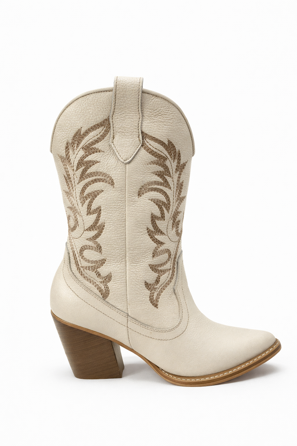 Botas Texanas Blancas Bordado Oro