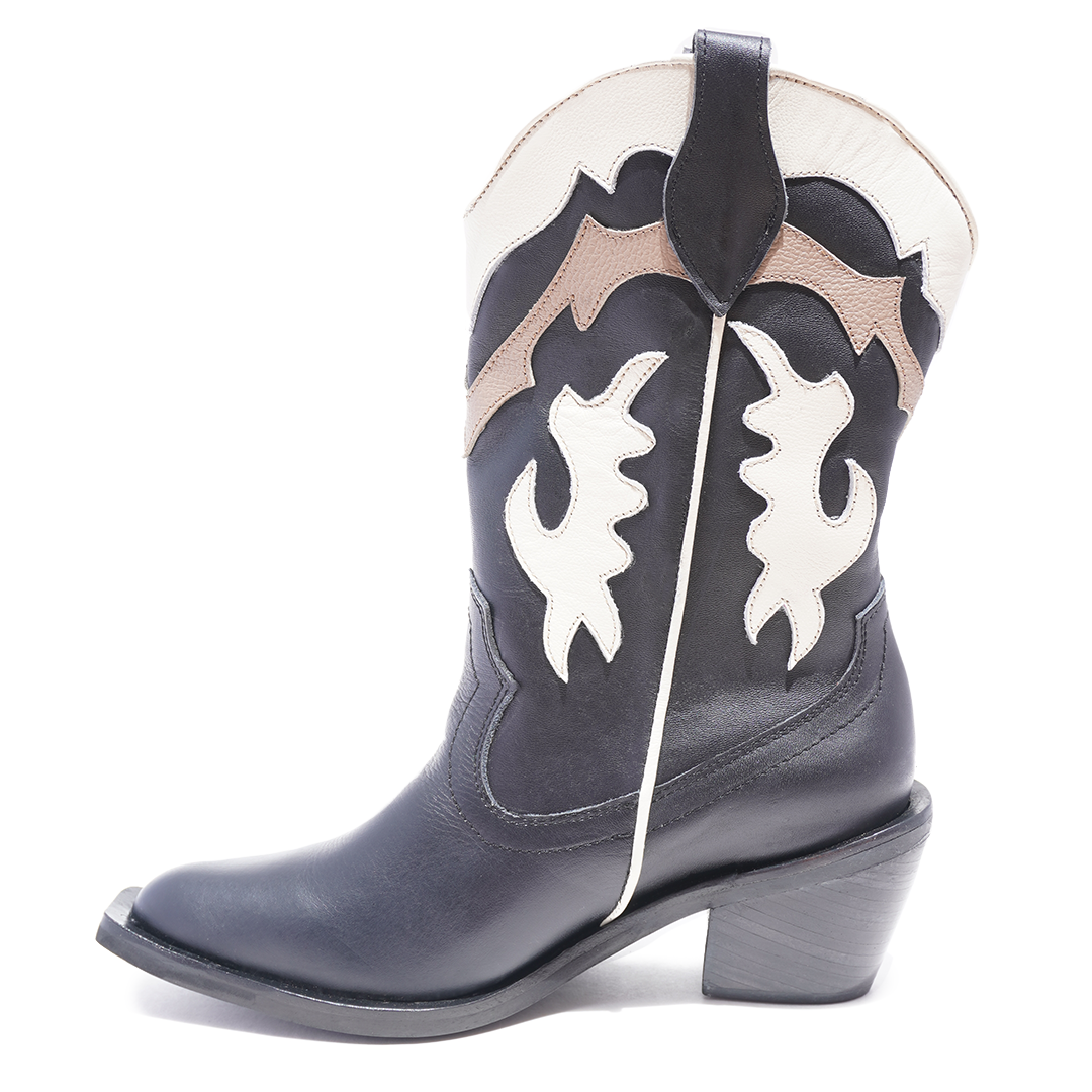Botas Texanas Troqueladas Negras